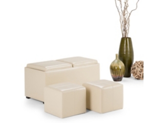 Simpli Home Avalon Storage Ottoman with Trays