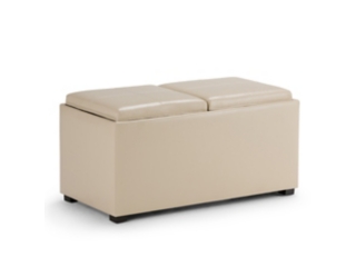 Simpli Home Avalon Storage Ottoman with Trays