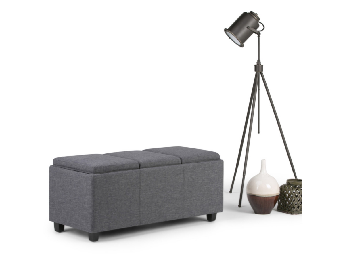 Ottoman Storage Ottoman with Trays, Slate Gray, large