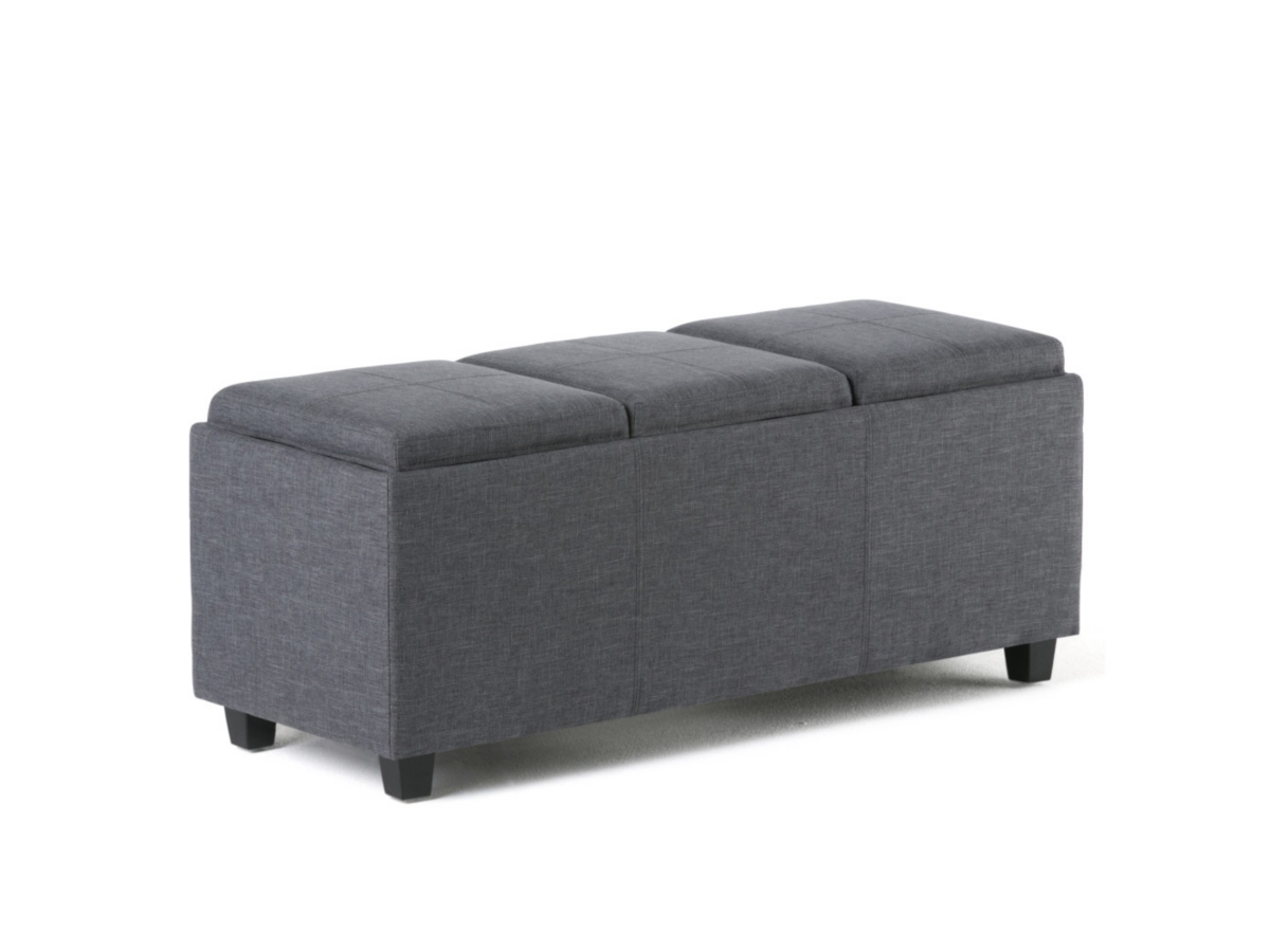 Ottoman Storage Ottoman with Trays, Slate Gray, large
