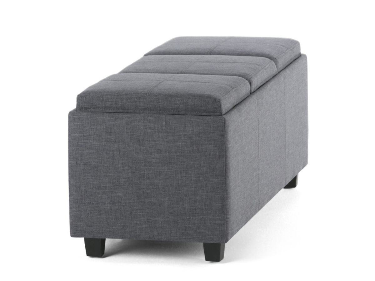 Ottoman Storage Ottoman with Trays, Slate Gray, large