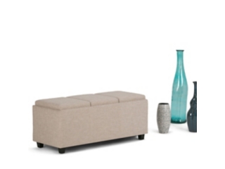 Simpli Home Avalon Storage Ottoman with Trays