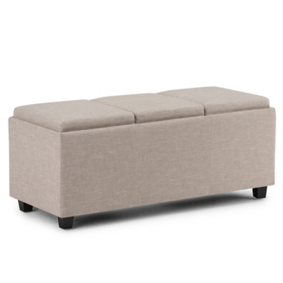 Ottoman Storage Ottoman with Trays, Natural, large
