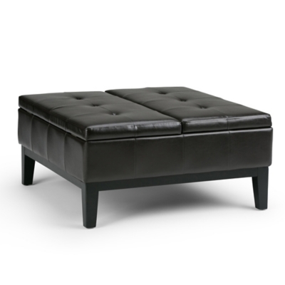 Ottoman Coffee Table Storage Ottoman, Dark Chocolate, large