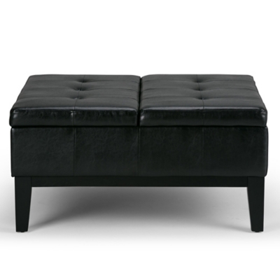 Ottoman Coffee Table Storage Ottoman, Midnight Black, large