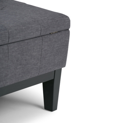 Ottoman corner with lower trim and leg
