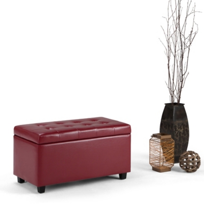 Ottoman Wide Storage Ottoman, Red, rollover
