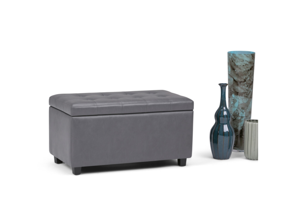 Ottoman Wide Storage Ottoman, Stone Gray, large
