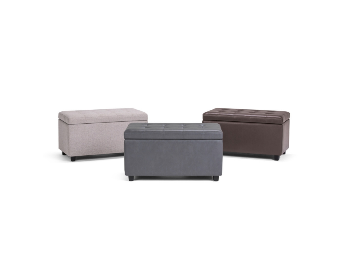 Ottoman Wide Storage Ottoman, Stone Gray, large