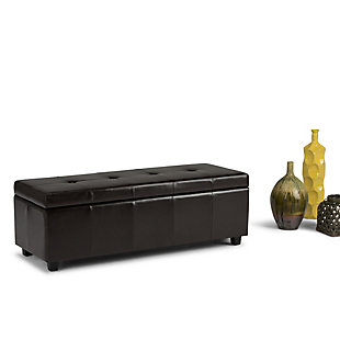 Ottoman Storage Ottoman with Lift-top Lid, Natural, rollover