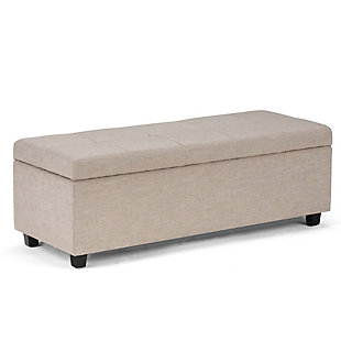 Ottoman Storage Ottoman with Lift-top Lid, Natural, large