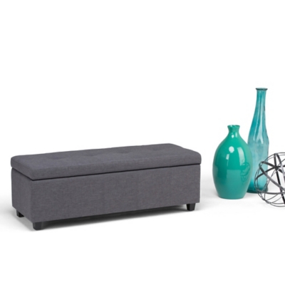 Ottoman Storage Ottoman with Lift-top Lid, Slate Gray, large