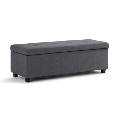 Ottoman Storage Ottoman with Lift-top Lid, Slate Gray, large