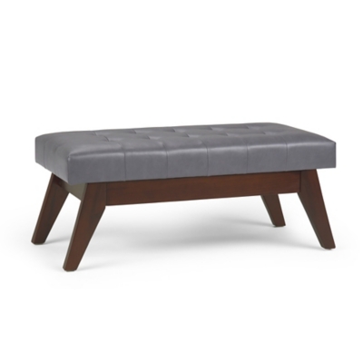 Ottoman Mid-Century Ottoman Bench, Stone Gray, large