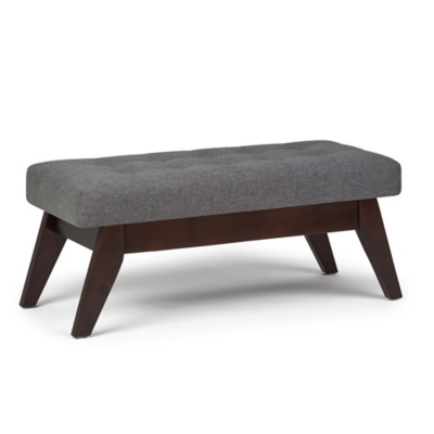 Ottoman Mid-Century Ottoman Bench, Slate Gray, large