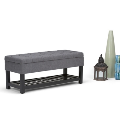 Ottoman Ottoman Bench, Slate Gray, large