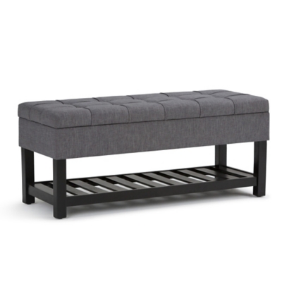 Ottoman Ottoman Bench, Slate Gray, grid