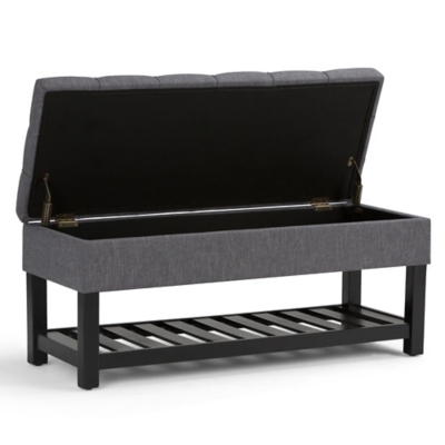 Ottoman Ottoman Bench, Slate Gray, large