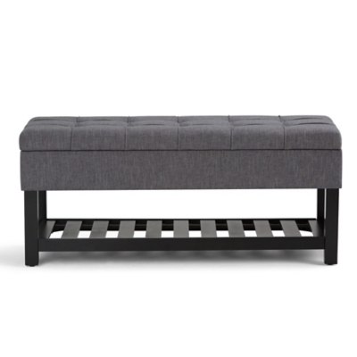Ottoman Ottoman Bench, Slate Gray, large