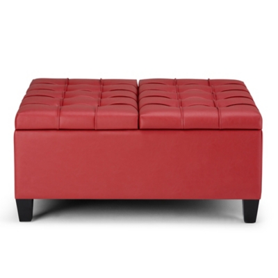 Ottoman Coffee Table Storage Ottoman, Crimson, large