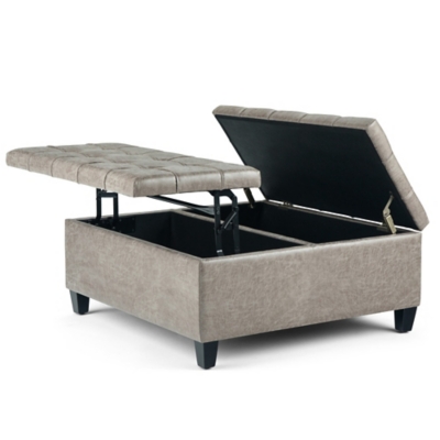 Simpli Home Harrison Coffee Table Storage Ottoman Ashley Furniture Homestore