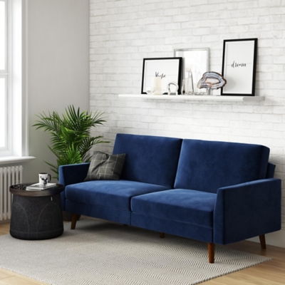 Atwater Living Joyce Coil Futon, Blue, rollover