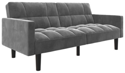 Atwater Living Hanna Convertible Sofa Sleeper Futon with Arms, Gray, large