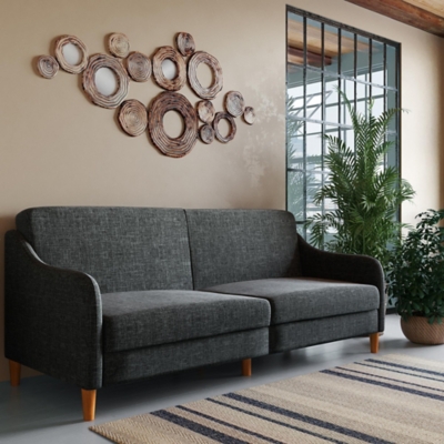 Atwater Living Jodi Coil Futon, Gray, rollover