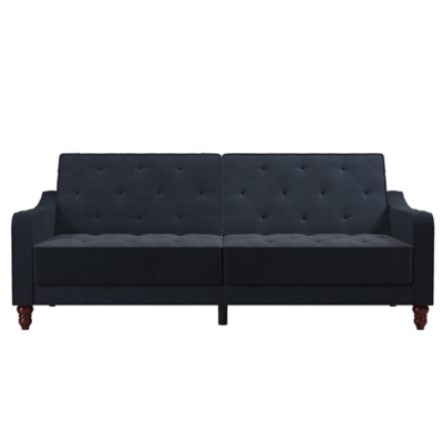 Novogratz Vintage Tufted Split Back Futon, Blue, large