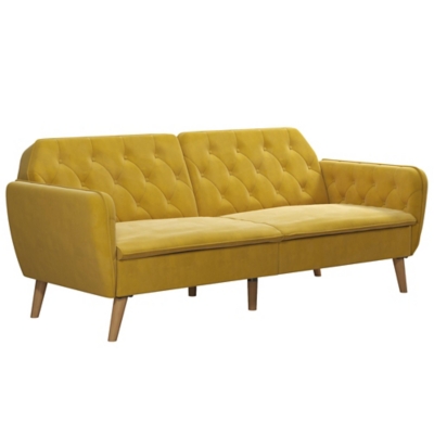 Novogratz Tallulah Memory Foam Futon, Mustard, large