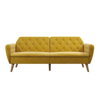 Novogratz Tallulah Memory Foam Futon, Mustard, large