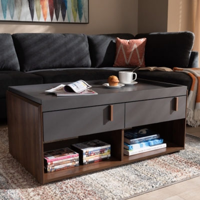 Baxton Studio Coffee Table : Baxton Studio Derwent 47 In Dark Brown Large Rectangle Wood Coffee Table With Drawers 28862 3819 Hd The Home Depot Coffee Table Wood Coffee Table Coffee Table With Drawers - Made of wood, it will give your room aesthetic allure by including a touch.