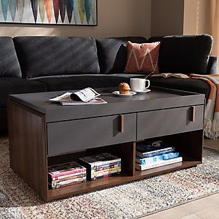 Baxton Studio 2-Drawer Coffee Table, , rollover