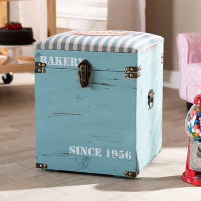 Baxton Studio Vintage Storage Trunk Ottoman, , rollover