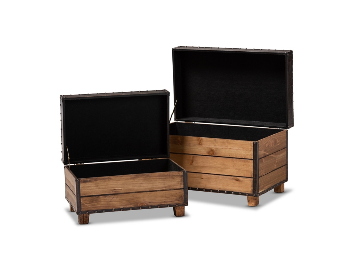 Baxton Studio 2 Piece Storage Trunk and Ottoman Set