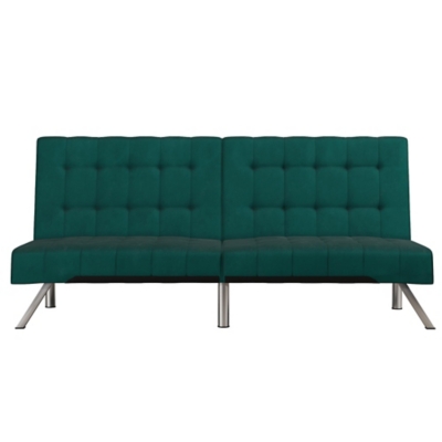 Dorel Atwater Living Elvia Green Velvet Futon, Green, large