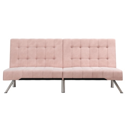 Dorel Atwater Living Elvia Pink Velvet Futon, Pink, large