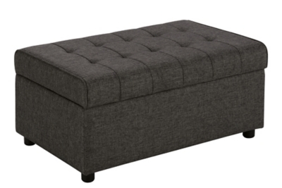 Dorel EveryRoom Elvia Rectangular Ottoman, Gray Linen, , rollover