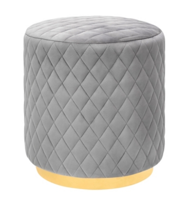 TOV Abir Grey Velvet Ottoman Abir Gray Velvet Ottoman, Gray, large