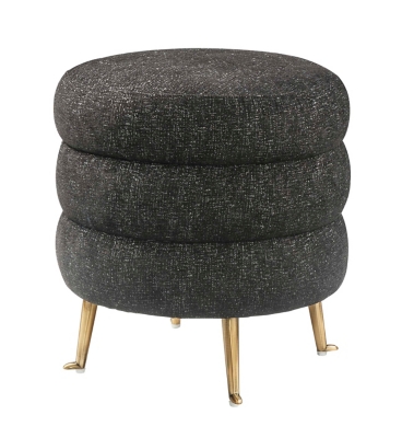 TOV Ladder Black Tweed Ottoman Ladder Black Tweed Ottoman, Gray, large