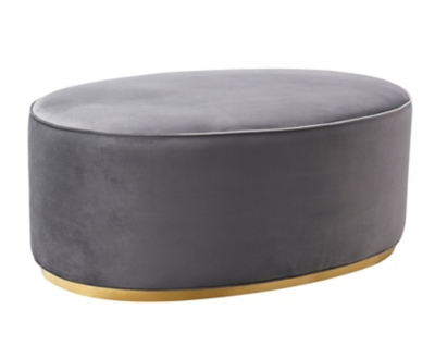 TOV Scarlett Grey Ottoman Scarlett Gray Ottoman, Gray, large