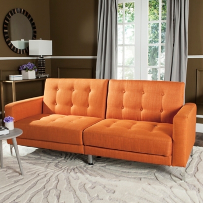 Safavieh Soho Tufted Foldable Sofa Bed, Orange, rollover