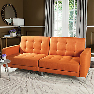 Safavieh Soho Tufted Foldable Sofa Bed, Orange, rollover