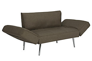 Atwater Living Atwater Living Ocie Futon with Magazine Gray Linen Storage, Gray, large