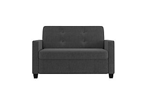 Atwater Living Atwater Living  Lucas  Gray Linen Loveseat Sleeper Sofa with Memory Foam Mattress - Twin, , large