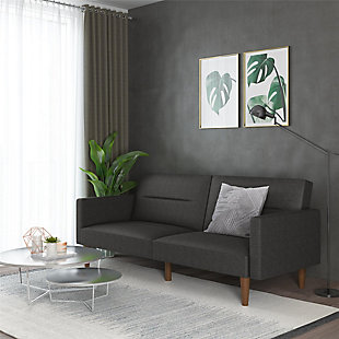 Atwater Living Atwater Living Lila Gray Linen Futon, Gray, rollover