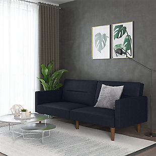 Atwater Living Atwater Living Lila Blue Linen Futon, Blue, rollover