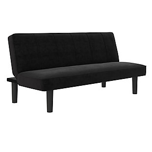 DHP Java Futon Convertible Black Microfiber Sofa Bed and Couch, , large