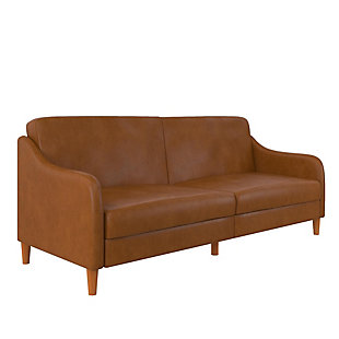 DHP DHP Jasper Coil Futon Convertible Sofa & Couch Camel Faux Leather, , large