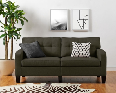 Atwater Living Atwater Living Sherri Modern Gray Linen Sofa Couch, Gray, rollover